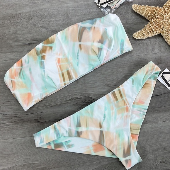 ☀️RVCA☀️ DYE DREAM BANDEAU DYE DREAM CHEEKY BIKINI SET - Picture 6 of 16
